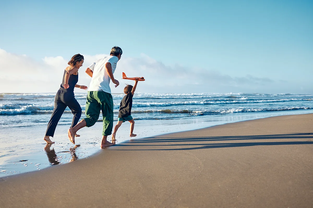 family on the beach