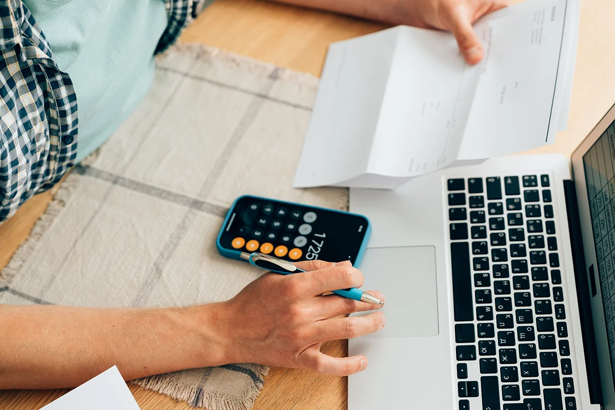 laptop and calculator